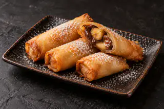 Harumaki de Banana com Chocolate